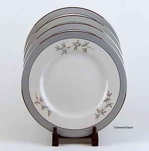 Syracuse HARMONY: Set(s) of 4 Dinner Plates, SUPERB! Gray & Red, USA - Picture 1 of 3