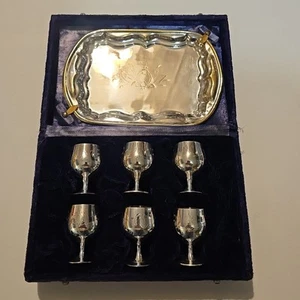 Antique EPNS Goblets With Tray - Picture 1 of 11