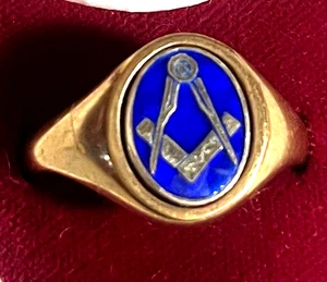 9ct gold masonic swivel signet ring , 1971 - Picture 1 of 3