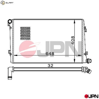 RADIATOR ENGINE COOLING 60C9063-JPN FOR SKODA SUPERB/II OCTAVIA/Combi VW 2.0L A3 - Image 1 of 4