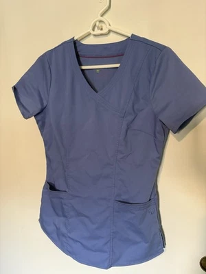 Purple Label Blue Scrub Top Small V Neck - Image 1 of 3