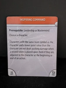Heroclix Inspiring Command F001 Feat Card DC Collateral Damage - Picture 1 of 1