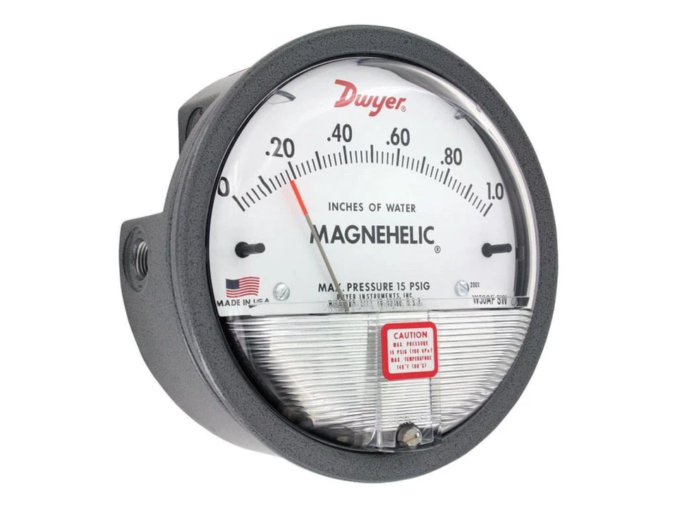 Dwyer 2000-00 - Magnehelic Differential Pressure Gauge, Range 0-0.25' W.C., - Image 1 of 1