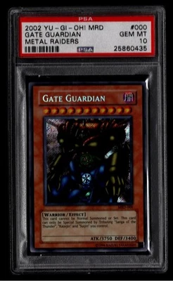 YuGiOh PSA 10 Gem Mint Gate Guardian MRD-000 Secret Rare Unlimited - Image 1 of 2