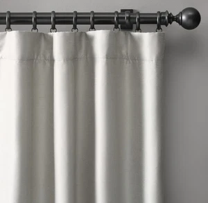 2 Restoration Hardware Silk Dupioni Drapery RP 50"W x 96"L Dove NWT $880 - Picture 1 of 3