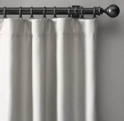 2 Restoration Hardware Silk Dupioni Drapery RP 50"W x 96"L Dove NWT $880 - Image 1 of 3