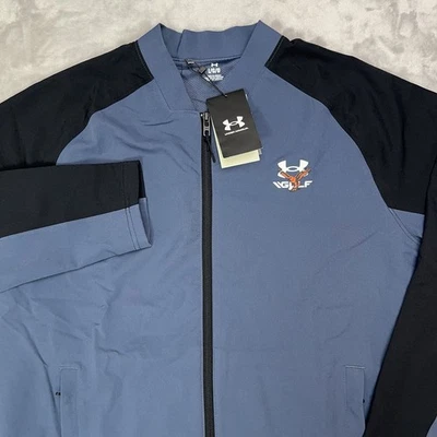 UNDER ARMOUR Golf Woven Bomber Jacket Men’s Large Storm Full Zip Black Gray NWT - Image 1 of 4
