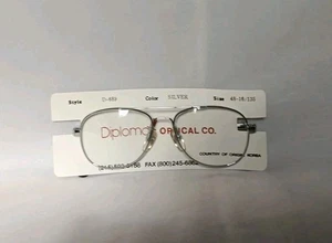 Marcos de gafas Diplomat Optical D689 plateados 48□16-135 bisagras de resorte - Imagen 1 de 5