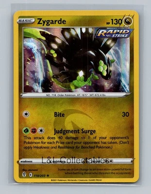 Zygarde #118/203 Holo Rare SWSH07: Evolving Skies - Image 1 of 2
