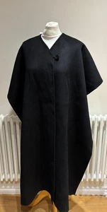 ZARA  Woman Black Wool Blend CAPE with Asymmetric Front size S - Picture 1 of 8