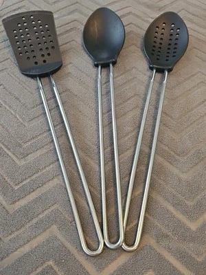 Williams Sonoma 14" Open Kitchen Stainless Steel Cooking Utensil Lot Of 3 NICE!! - Image 1 of 4