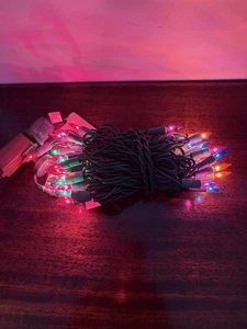 50-Count Clear Mini Christmas Light Set, Multi color lights Green Wire  New - Picture 1 of 1