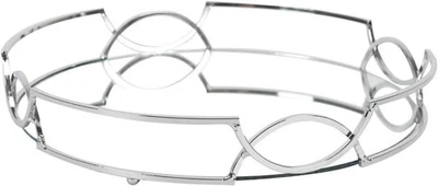 Elegante vassoio da portata in argento 30 cm HOME DECO FACTORY - KA6130 - Immagine 1 di 4