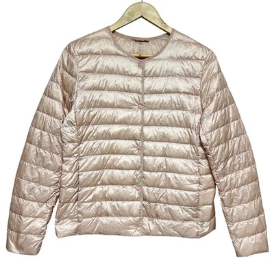 Uniqlo ультра легкий вниз пуховик куртка женщин L румяна розовый стеганый упаковываемый - Изображение 1 из 4