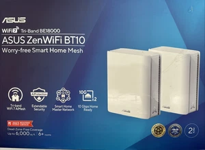 ASUS | ZenWiFi BT10 BE18000 | Tri-band WiFi 7 Mesh | 18 Gbps, 6000 | Two 2 Pack - Picture 1 of 12