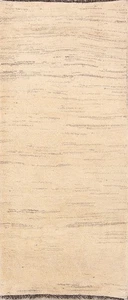 Contemporary Handmade Ivory Runner Rug 3x7 Modern Home Decor Hallway Carpet - Picture 1 of 14