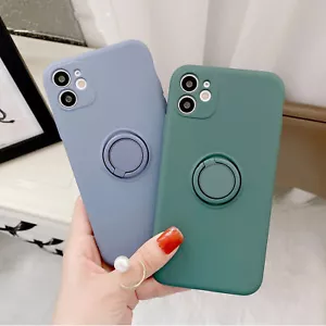 For iPhone 15 14 13 12 XR 8 7 Plus XS Magnetic Shockproof Ring Holder Case Cover - Picture 1 of 28