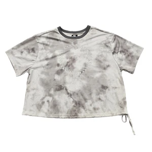 Nike Shirt Icon Clash Womens 1XL Gray Tie Dye Mesh Crop Top DQ3357-088 - Picture 1 of 10
