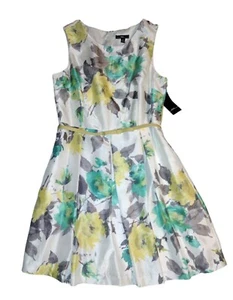New With Tags Juniors R&K Floral Size 16 Dress With Belt Church Spring Easter - Picture 1 of 6
