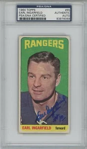 1964-65 Topps #65 Earl Ingarfield signed New York Rangers PSA/DNA auto - Picture 1 of 1