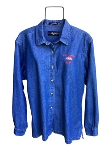 Camicia denim con bottoni Cal Rods S.G.U ricamo/patch donna taglia XL Luna Pier - Foto 1 di 7
