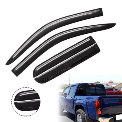 Viseiras de janela 4 peças ajuste fita para Chevrolet Colorado Crew Cab Pickup 2004-2012 - Imagem 1 de 4