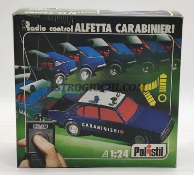 POLISTIL ALFETTA CARABINIERI 1/24 RC 102 RADIO CONTROLLER VINTAGE '80 NEW IN BOX - Immagine 1 di 4
