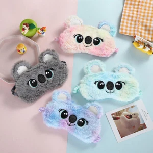 Plush Anime Eye Mask Sleeping Cute Koala Kids Sleep Mask 3D Eye Blindfolds - Picture 1 of 17