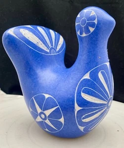 DE COLECCIÓN PABLO ZABAL CHILE ESTUDIO CERÁMICA AZUL PAVO REAL PÁJARO FIGURA 6" c1970 en muy buena condición - Imagen 1 de 7