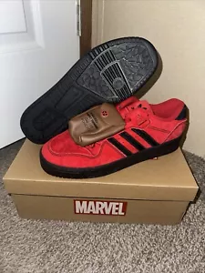 Deadpool Wolverine Adidas Rivalry Low JR2480 Red Core Black Size 9 SHIPS TODAY! - Picture 1 of 7