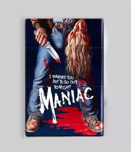 MANIAC (1980) - 2" X 3" PÓSTER DE PELÍCULA IMÁN (horror vhs culto slasher fangoria) - Imagen 1 de 2