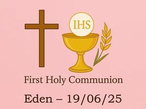 Pink first holy communion Cake topper icing or wafer a4 / a3 rectangle - Picture 1 of 1