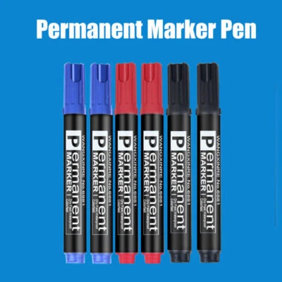 10er-Set Permanent Mark schwarz Blau Rot 14cm Aufzählungszeichen Pens - Bild 1 von 4