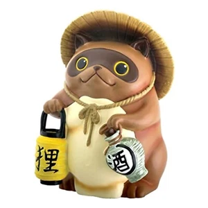 Japanischer Tanuki Waschbär Hund Figur - Bild 1 von 2