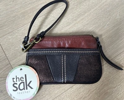 Новый с Ярлыками Sak кошелек с ремешком монета сумочки коричневый кожаный Iris классический тик мульти - Изображение 1 из 4