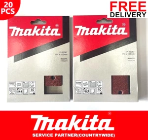 20xMakita 114 mmX101-1/4" Handflächenschleifer Schleifblätter für DBO480z DBO481Z-40Körnung - Bild 1 von 2