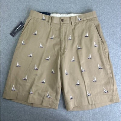 Men's NWT Polo Golf Ralph Lauren Links Shorts Sailboat Embroidered Khaki Size 32 - Image 1 of 4