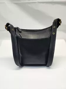 Vintage Coach 9816 Slim Duffle Medium Size Black Bag Purse - Picture 1 of 14
