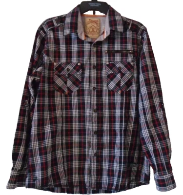 Sovereign Code Men's Western Shirt Large Plaid Black/Red Long Sleeve Button Down - Image 1 of 4