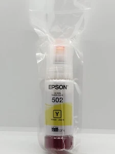 SEALED OEM Epson Eco Tank 502 Yellow Ink Bottle T502420 Exp 08/2022 - Picture 1 of 4
