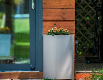 VASO in SUPER RESINA A MURO moderno liscio 45x22xH45/45x22xH65 cm arredo design - Immagine 1 di 2