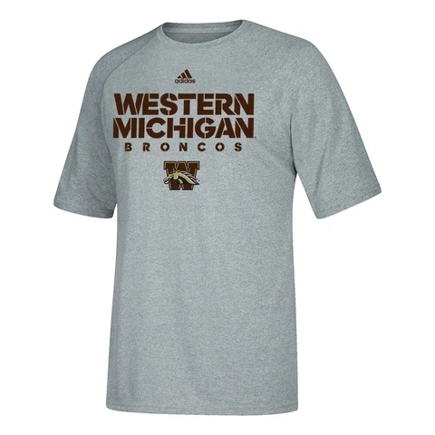 Western Michigan Broncos NCAA Adidas Men's 2017 Sideline Graphic Grey T-Shirt Cover