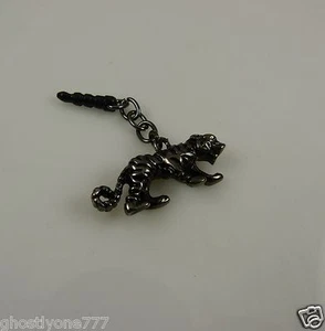 Cuerpo de tigre teléfono celular encanto tapa de oído tapón antipolvo se adapta a iPad demasiado negruzco tono plateado - Imagen 1 de 2