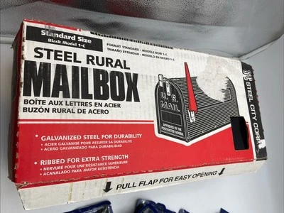 STEEL CITY CORP TALLA ESTÁNDAR NEGRO MODELO 1 -c BUZÓN RURAL ACERO NUEVO ABIERTO Foto 1 de 4