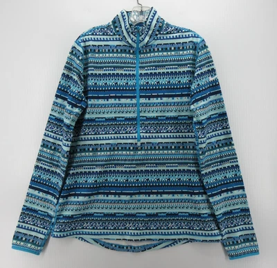 Nike Sweatshirt Women XL Blue Pro Dri-Fit 1/4 Zip Pullover Geometric Mosaic - Image 1 of 4