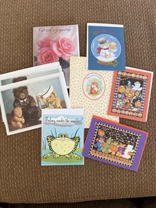 VINTAGE  LOT OF 11 GREETING CARDS- UNUSED - CHARMING- includes envelopes  - Picture 1 of 3