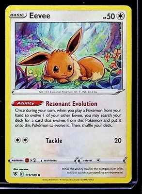 Pokemon Eevee 118/185 Resonant Evolution Tackle Basic Holo Protective Sleeve EUC - Image 1 of 2