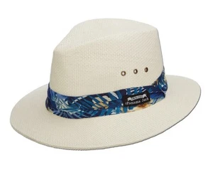 Panama Jack Natural Matte Toyo Safari Tropical Band, 2 1/2" Brim, UPF Sun Hat M - Picture 1 of 20