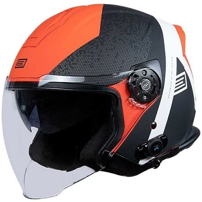 CASCO CON  INTERFONO BLUETOOTH ORIGINE PALIO BT  HYPER BLACK FLUO RED MATT TG L - Immagine 1 di 4