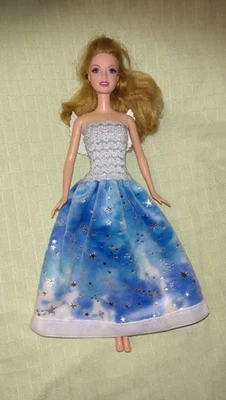 Barbie Engel Kleid Winter Eis Zauber Prinzessin Weihnachtskleid Weihnachten K38 - Bild 1 von 2